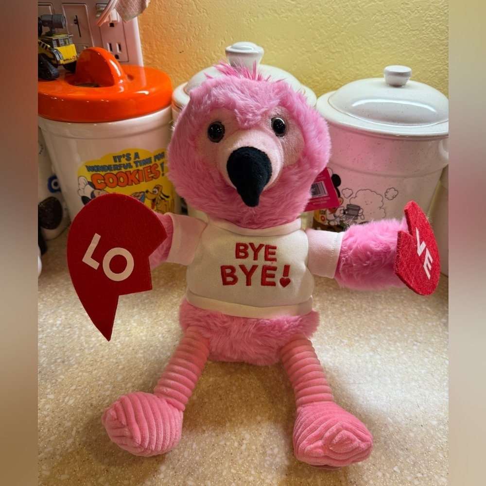 Valentine’s Day Pink Flamingo Plush Toy Plays bye-bye by The Backstreet Boys